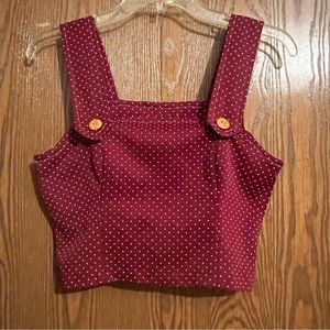 ✨3/$20✨Handmade Red and White Polka Dot Crop Top